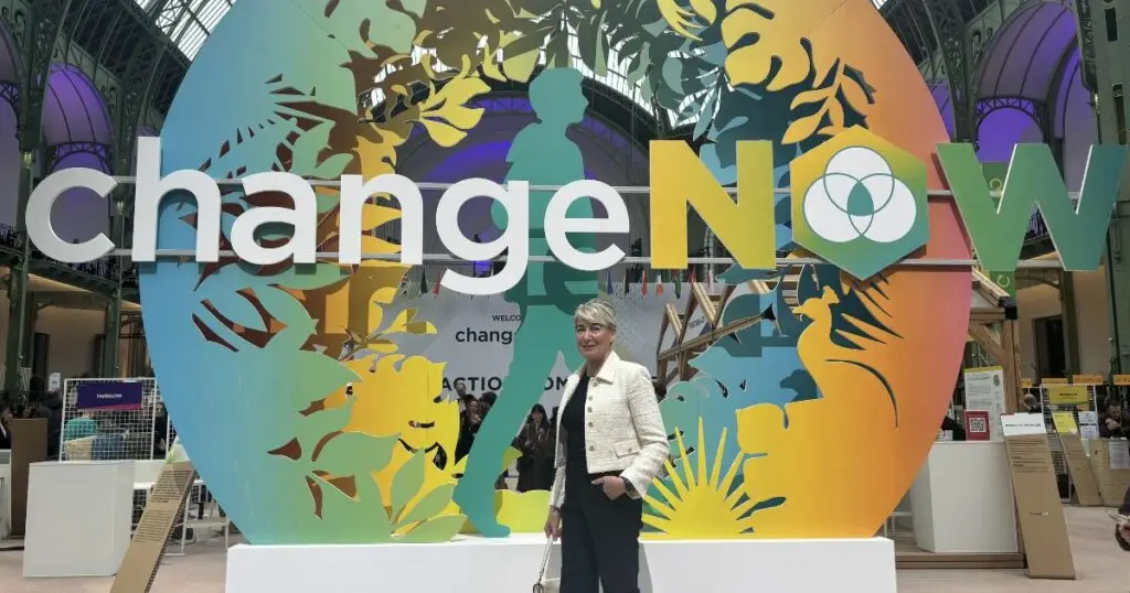 Professional portrait of Régine Blanc at ChangeNOW international innovation summit, representing corporate image and professional influence in a global business environment.
